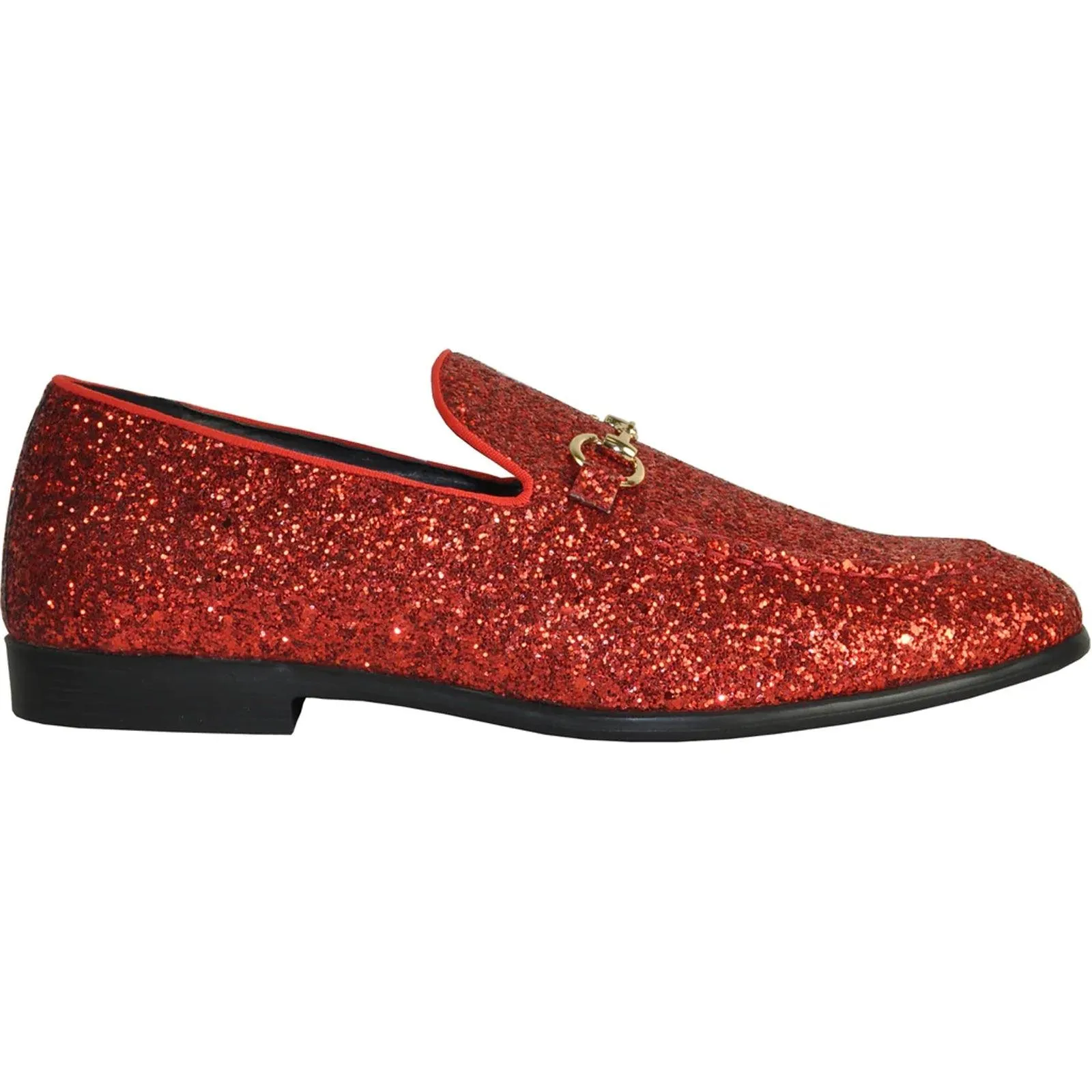 Bravo Red Glitter Sequin Modern Tuxedo Loafer for Prom