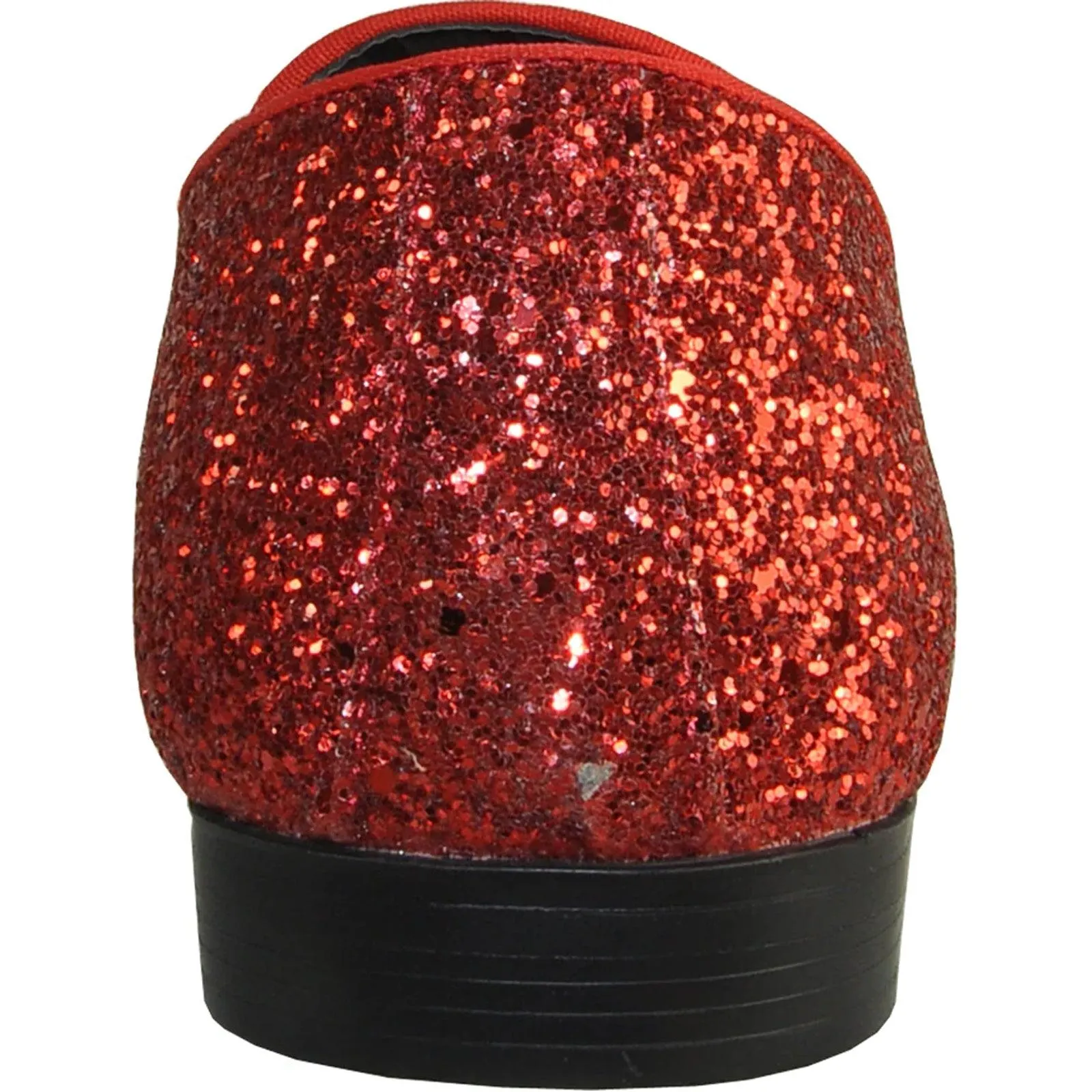 Bravo Red Glitter Sequin Modern Tuxedo Loafer for Prom