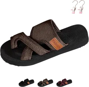 Breathable Mesh Slide Sandals For Women, Women's Hollow Mesh Slide Sandals With Toe Loop Slippers