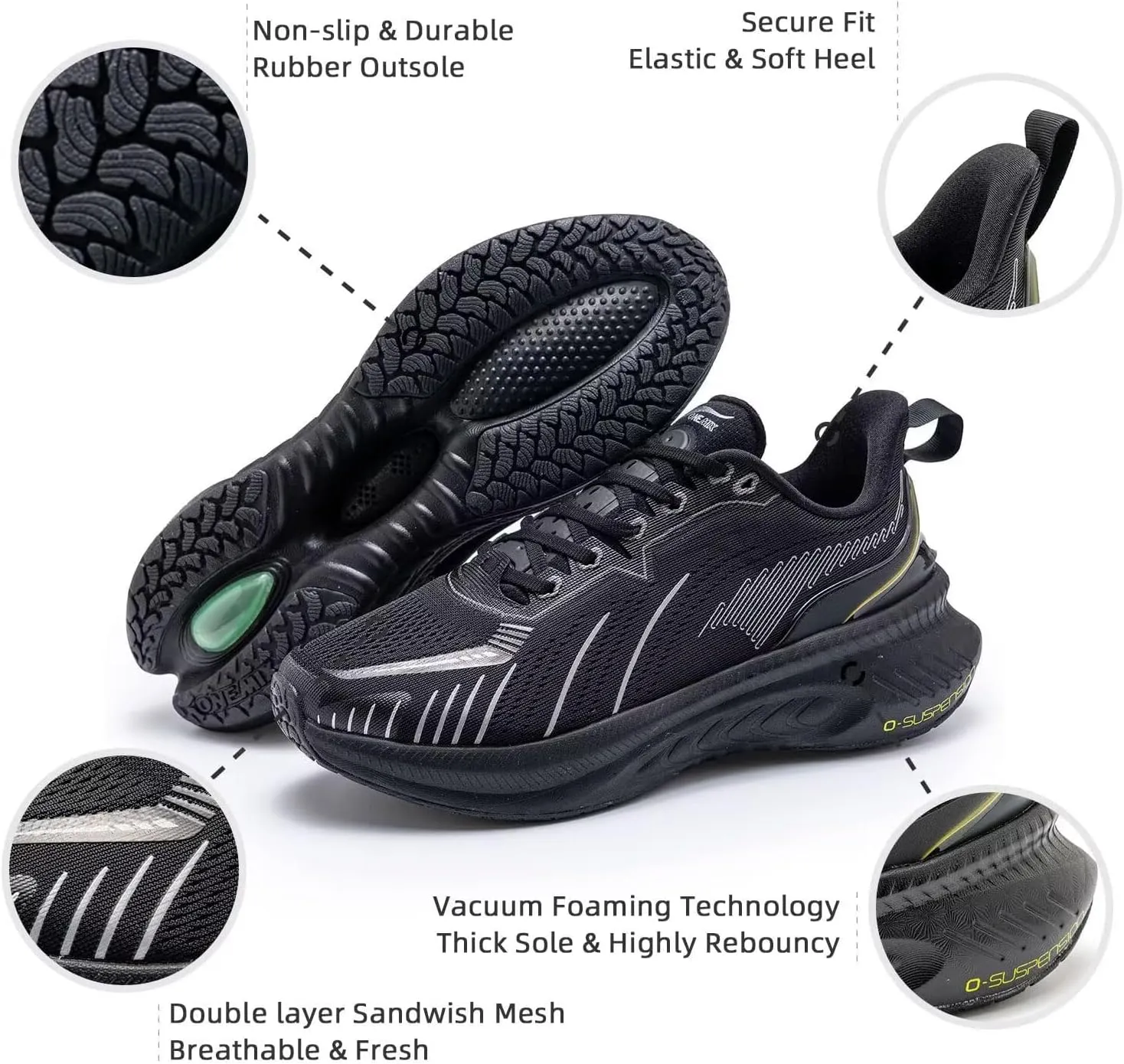 Breathable Women's Max Cushioned Walking Shoes with Arch Support for Plantar Fasciitis Flat Foot Pain Relief Air Lightweight Jogging Running Sneakers Shoes Non Slip Thick Sole