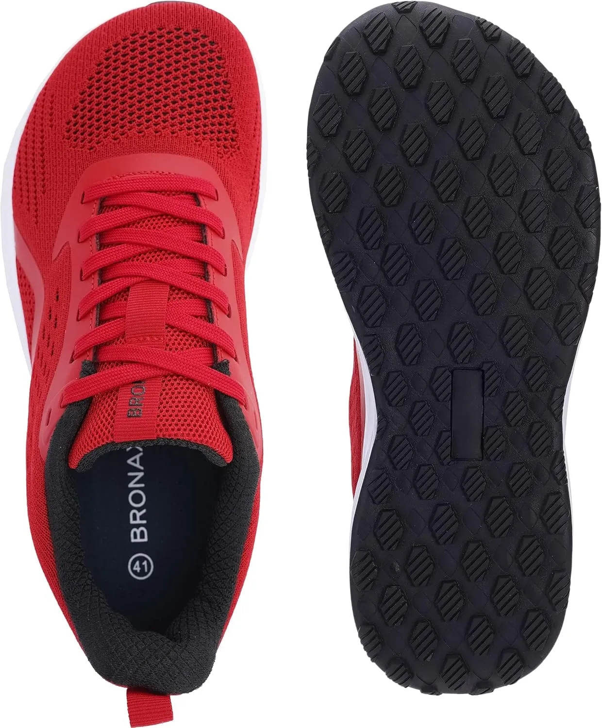 BRONAX Men's Wide Cushioned Supportive Road Running Shoes | Wide Toe Box | Rubber Outsole