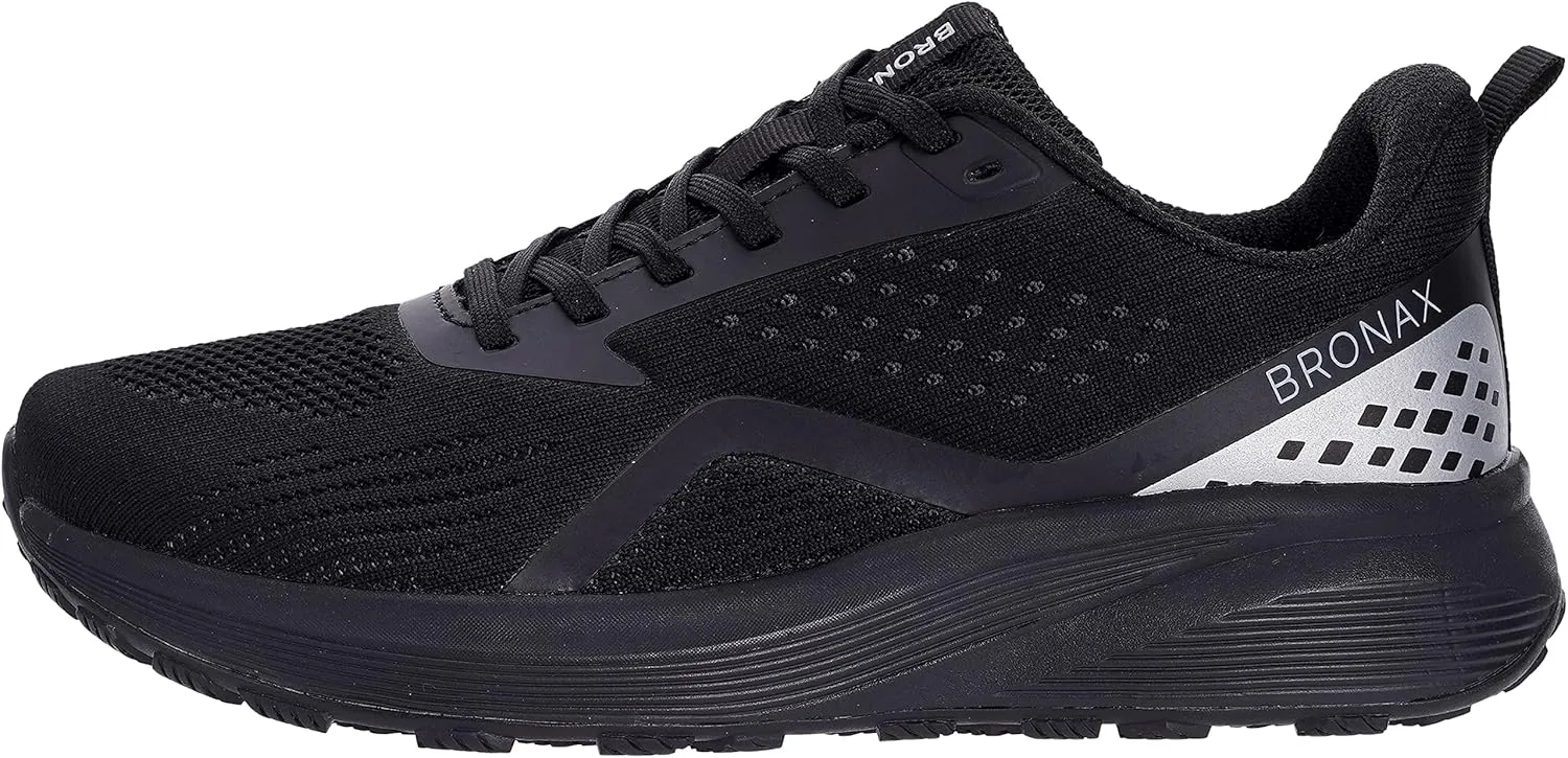 BRONAX Men's Wide Cushioned Supportive Road Running Shoes | Wide Toe Box | Rubber Outsole