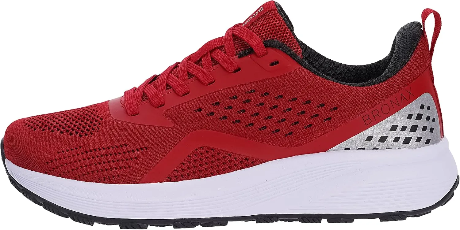 BRONAX Men's Wide Cushioned Supportive Road Running Shoes | Wide Toe Box | Rubber Outsole