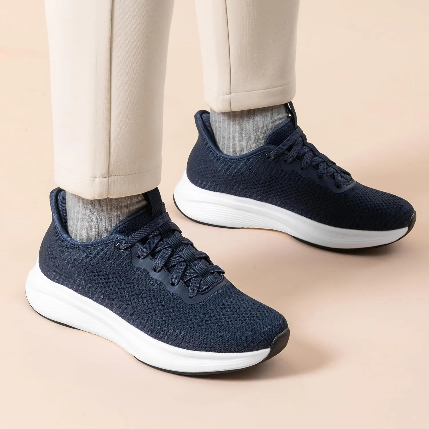 Bruno Marc Men's Hands Free Slip-on Walking Shoes Casual Breathable Comfortable Knit Sneaker