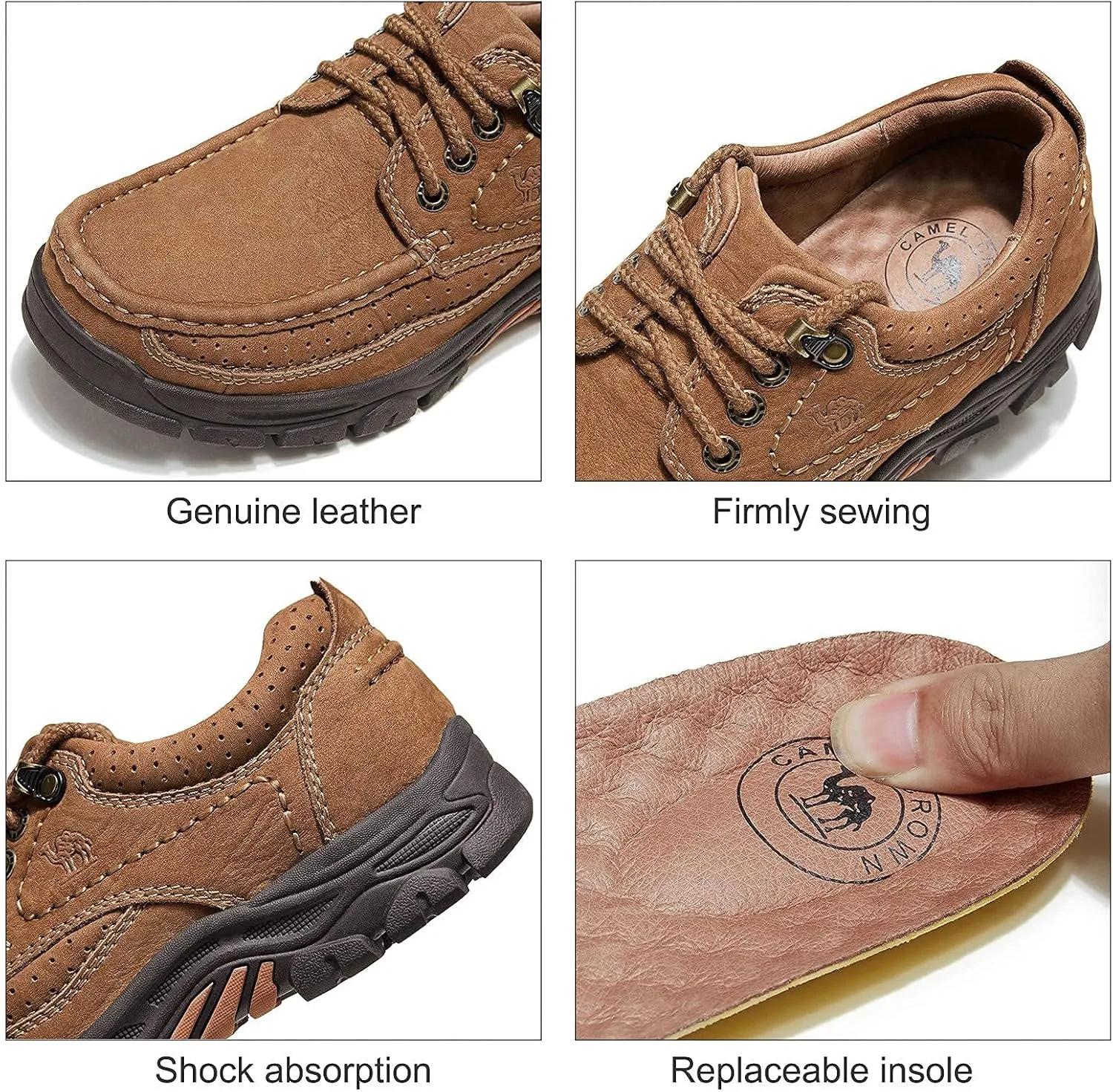CAMEL CROWN Men Casual Shoes Loafers Comfortable Walking Shoes Oxford for Work Dress Travel-Lace up