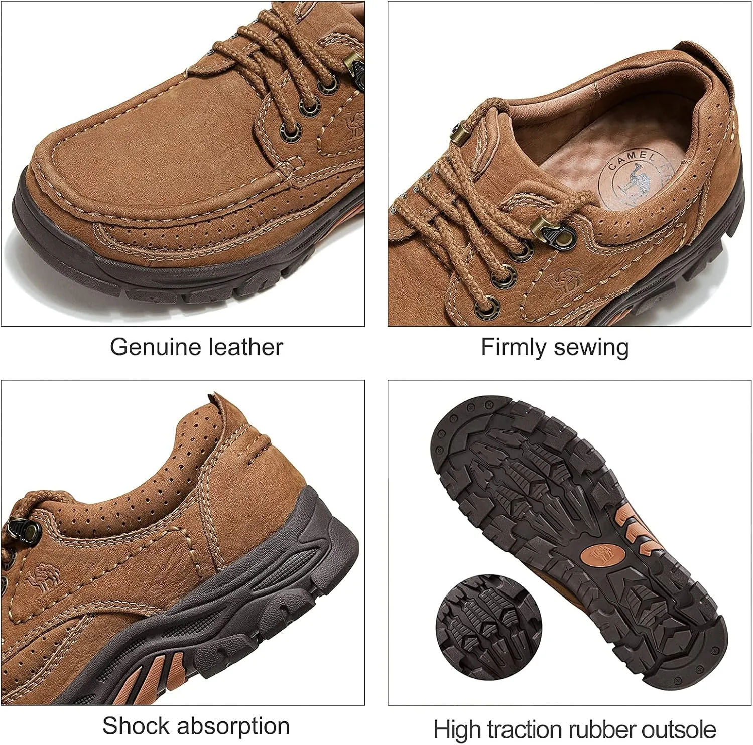 CAMEL CROWN Men Casual Shoes Loafers Comfortable Walking Shoes Oxford for Work Dress Travel-Lace up