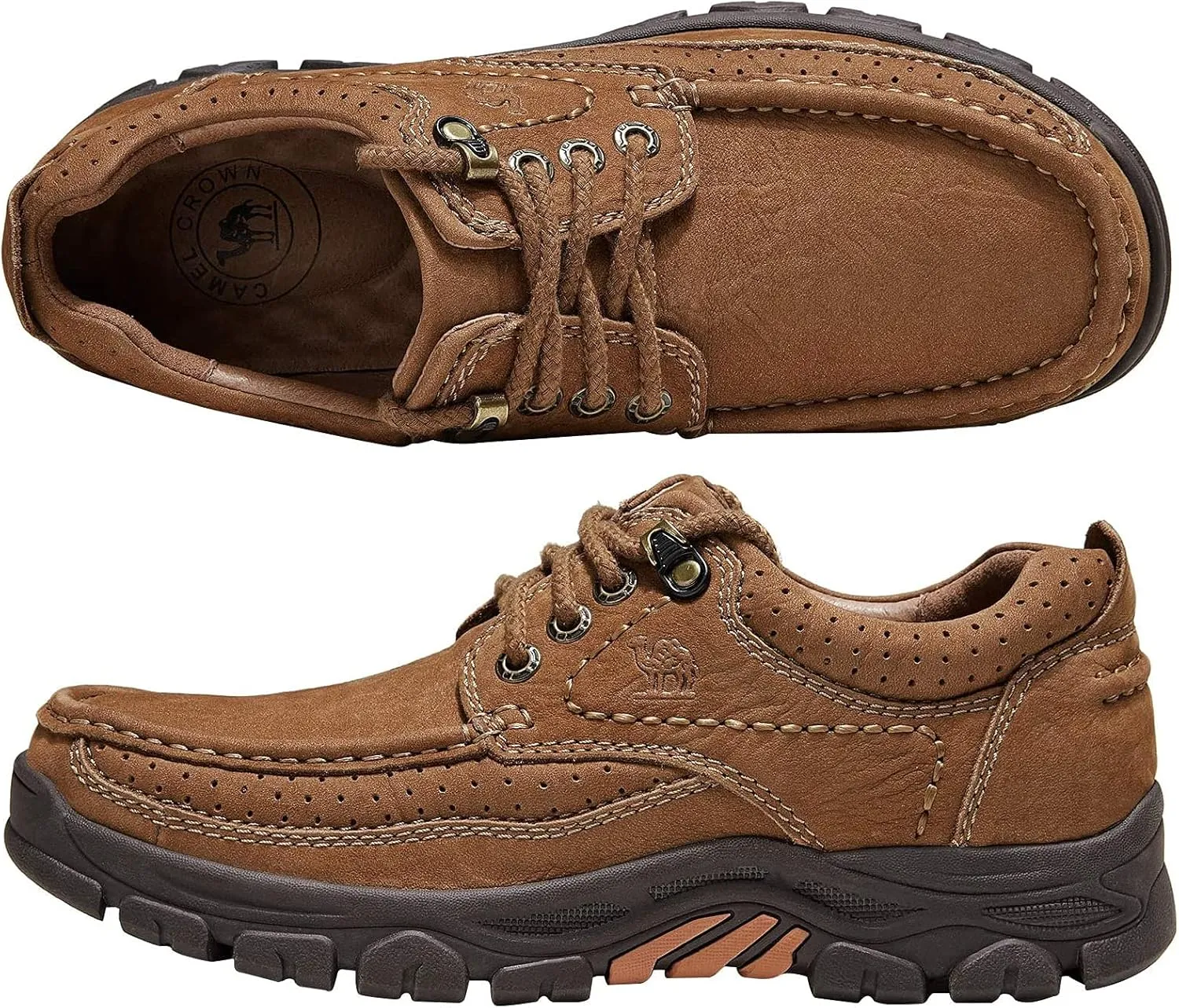 CAMEL CROWN Men Casual Shoes Loafers Comfortable Walking Shoes Oxford for Work Dress Travel-Lace up