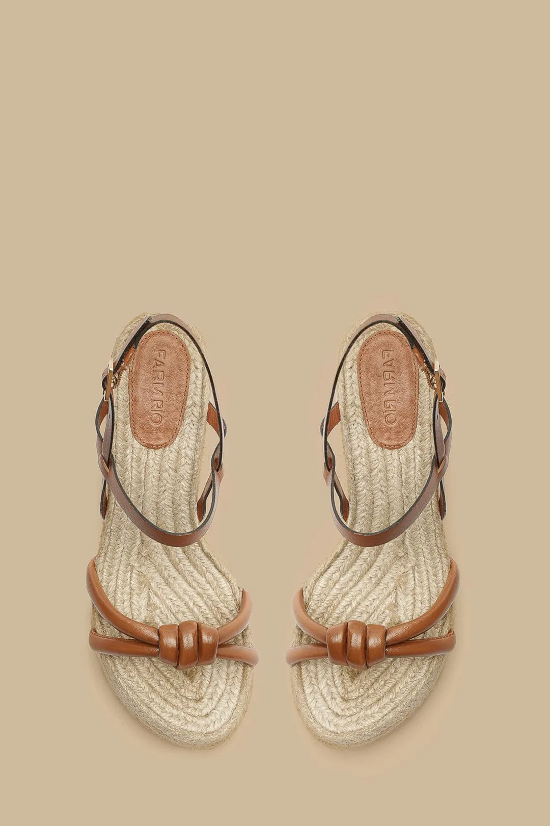 Camel Knot Wedge Sandal
