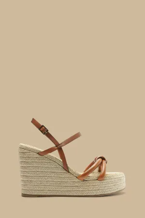 Camel Knot Wedge Sandal