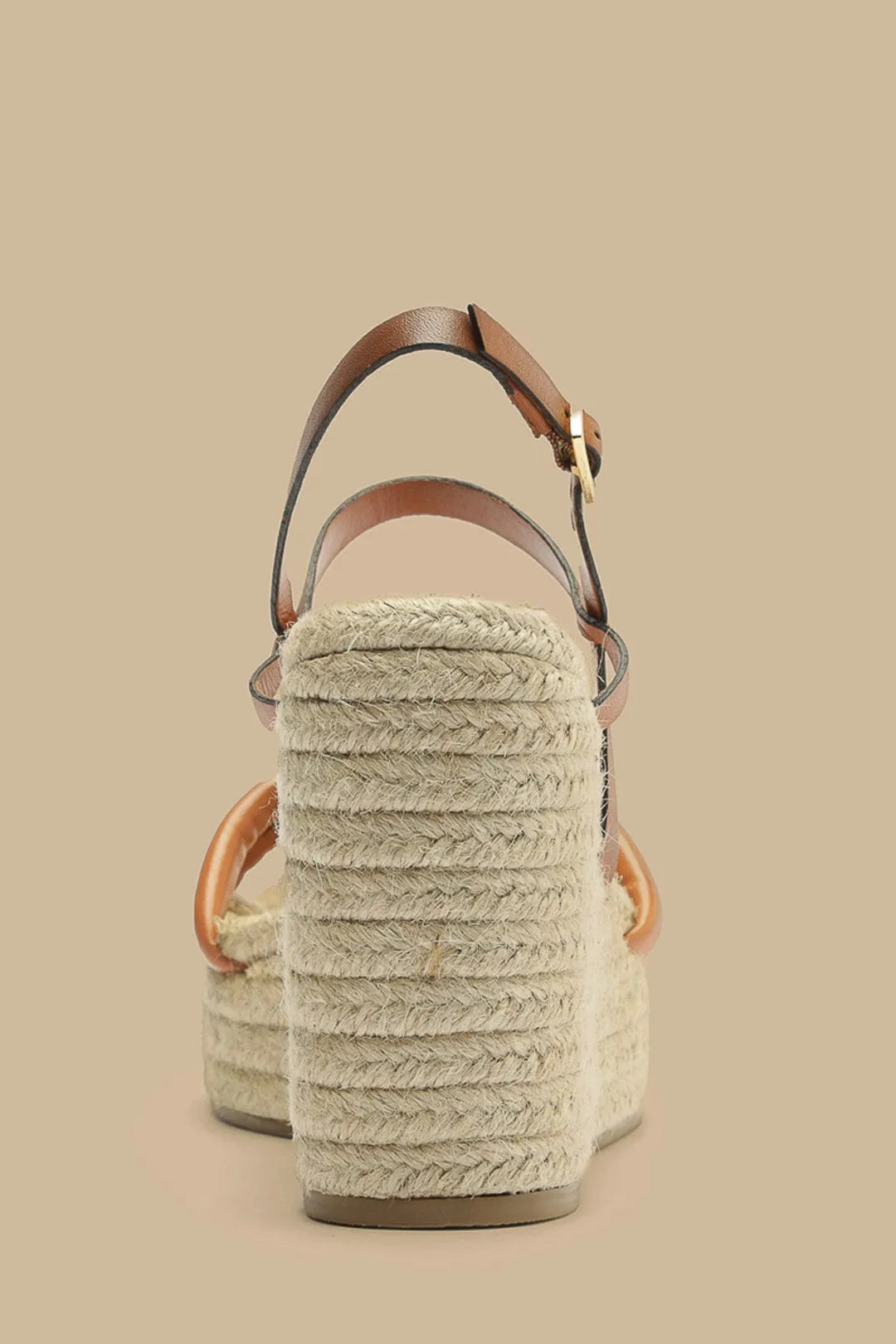 Camel Knot Wedge Sandal