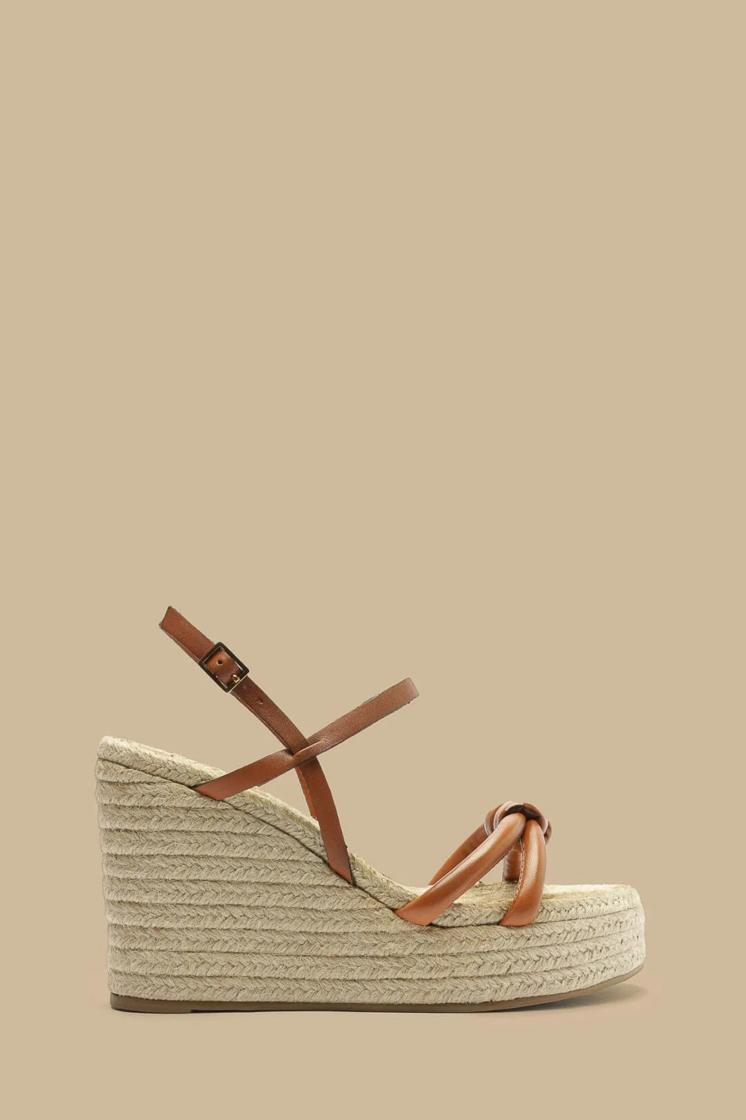 Camel Knot Wedge Sandal