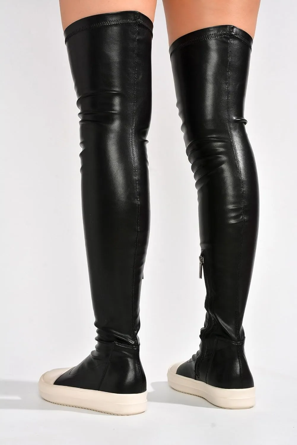 Cape Robbin Women Lug Sole Over the Knee Thigh high Round Toe Flat boots