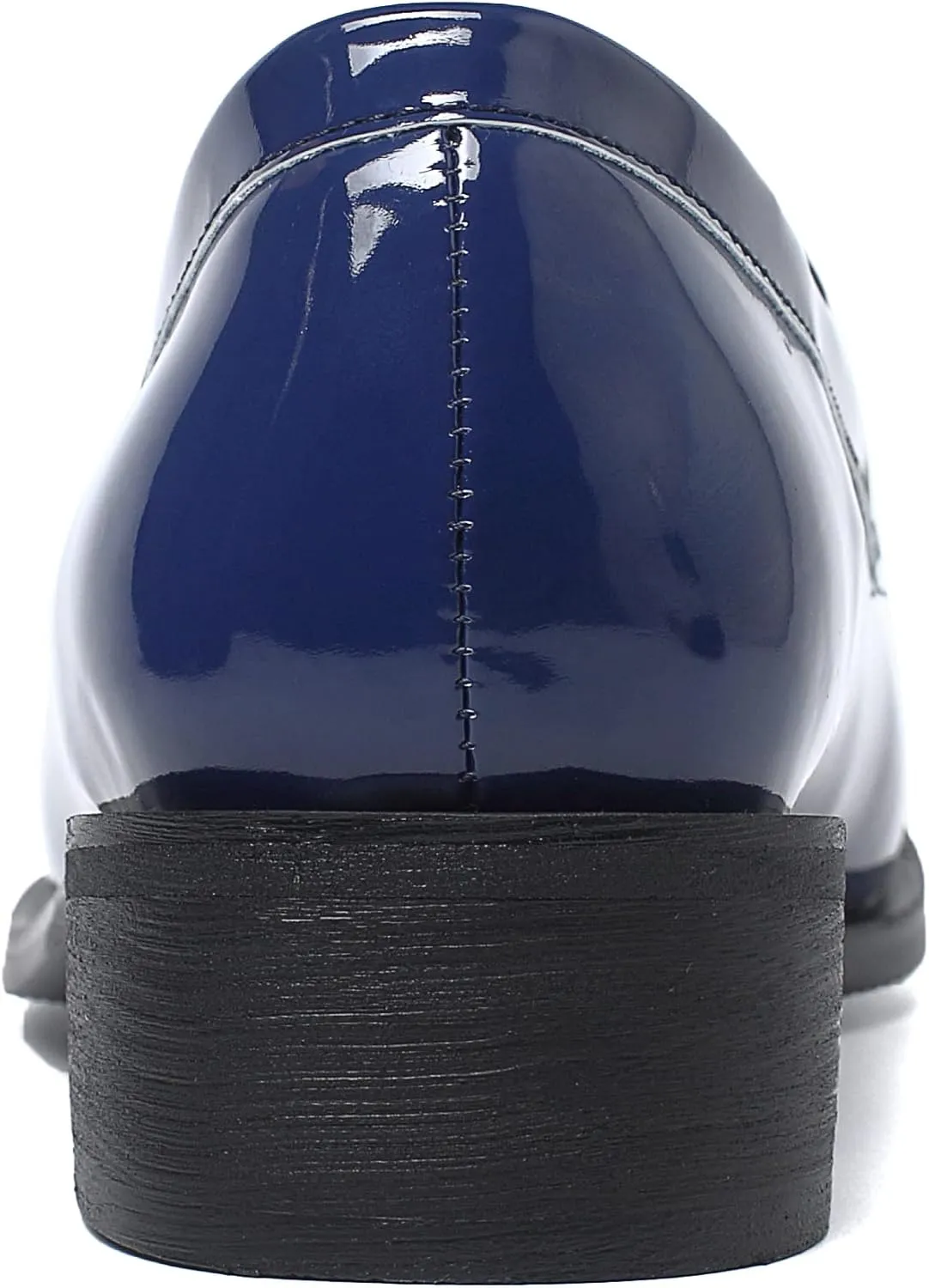 Caradise Women's Patent Leather Loafers Block Heel Slip On Casual Shoes