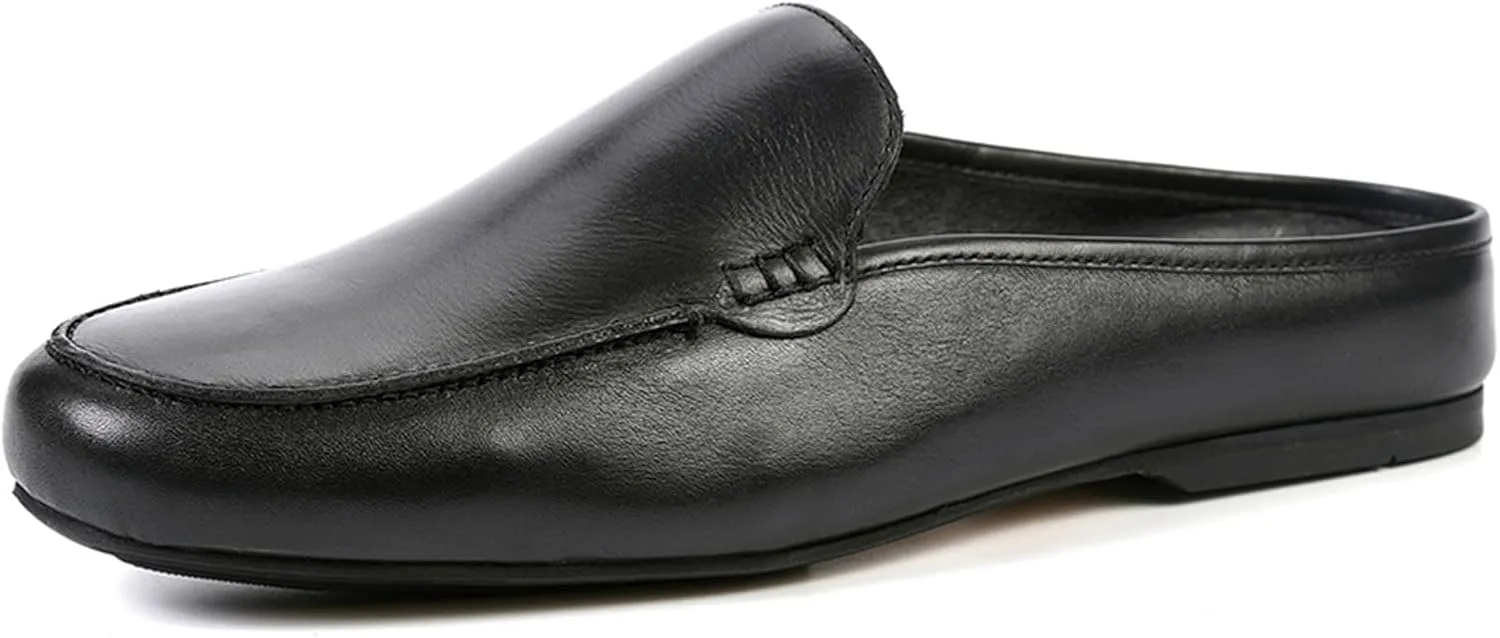 Carlos Santana Planeo Slides for Men | Leather Footbed | Rubber Outsole
