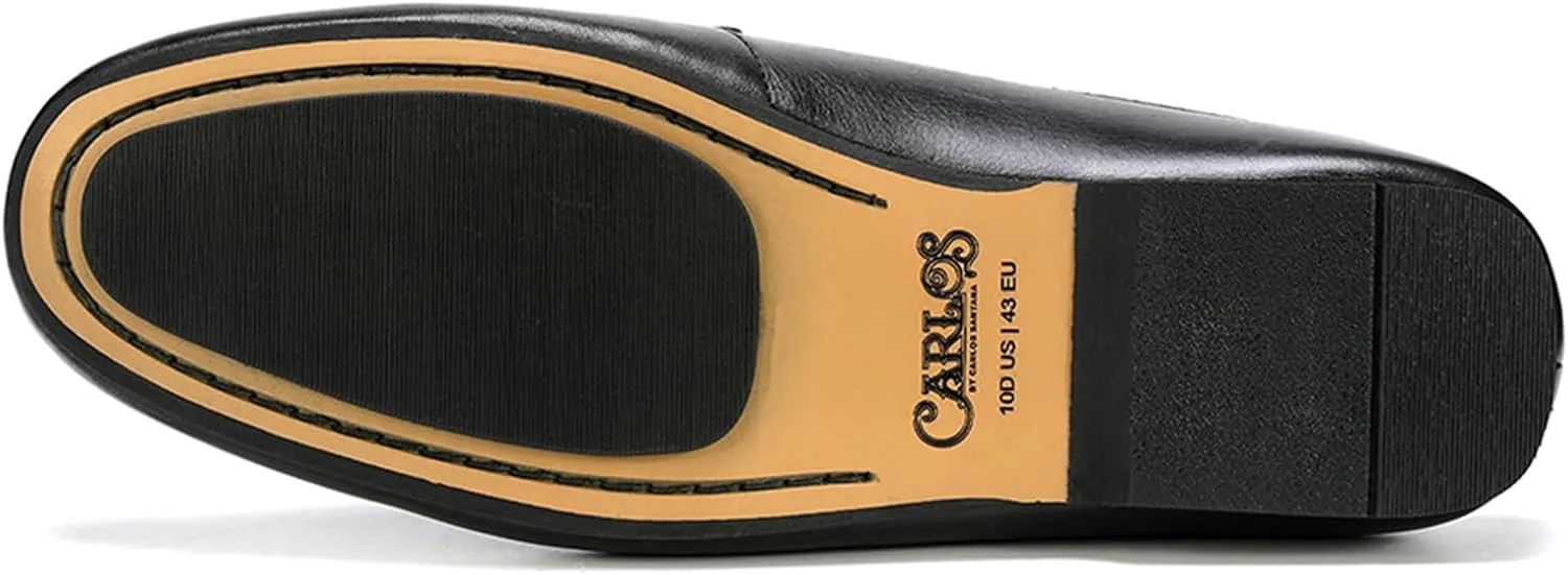 Carlos Santana Planeo Slides for Men | Leather Footbed | Rubber Outsole