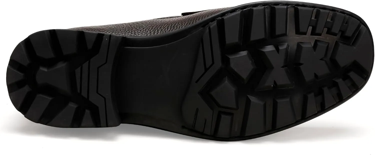 Casual Dress Shoes for Men, Premium Formal Buckle Dress Loafers Business Slip-on Penny Loafer for Mens