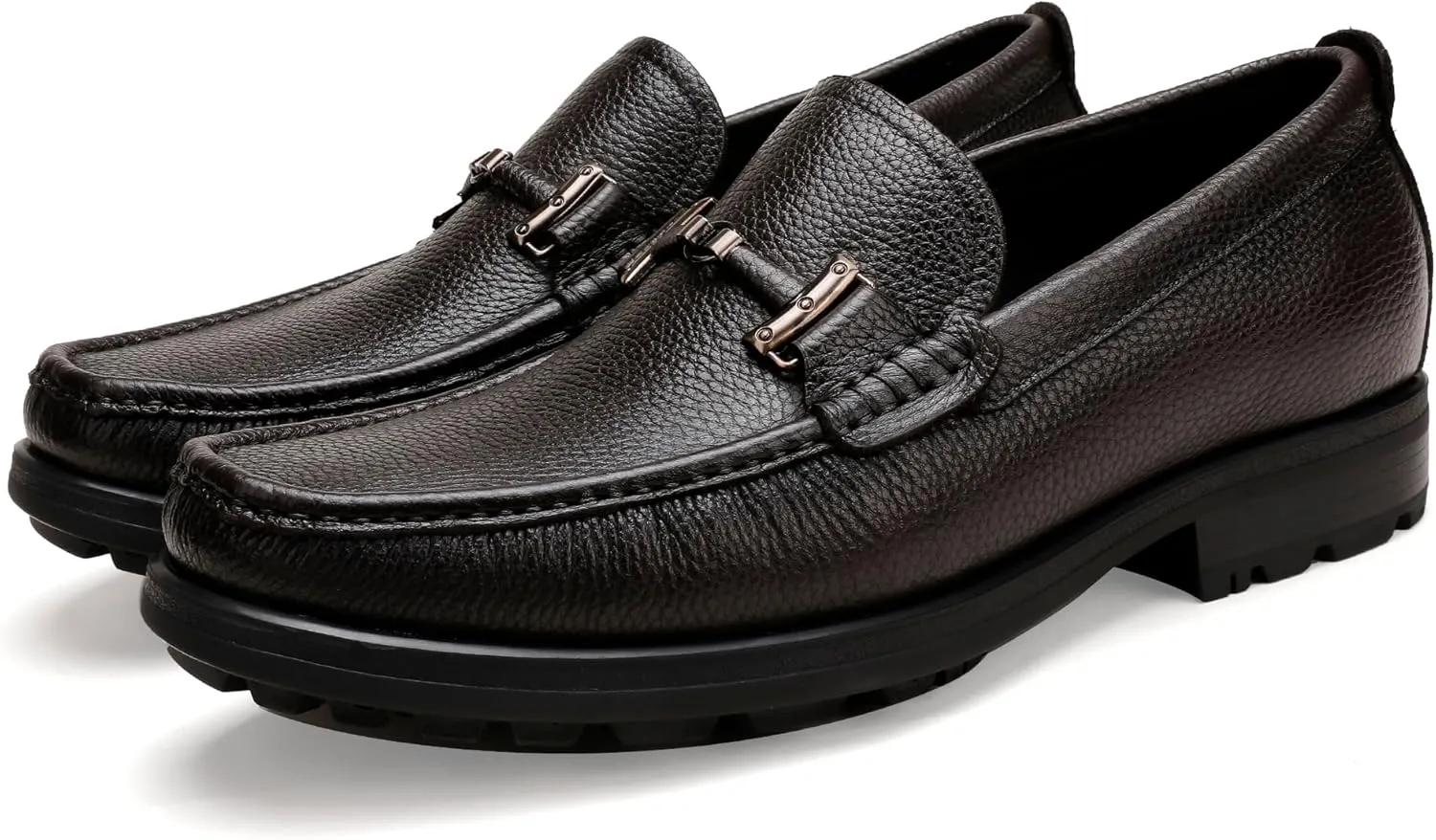 Casual Dress Shoes for Men, Premium Formal Buckle Dress Loafers Business Slip-on Penny Loafer for Mens