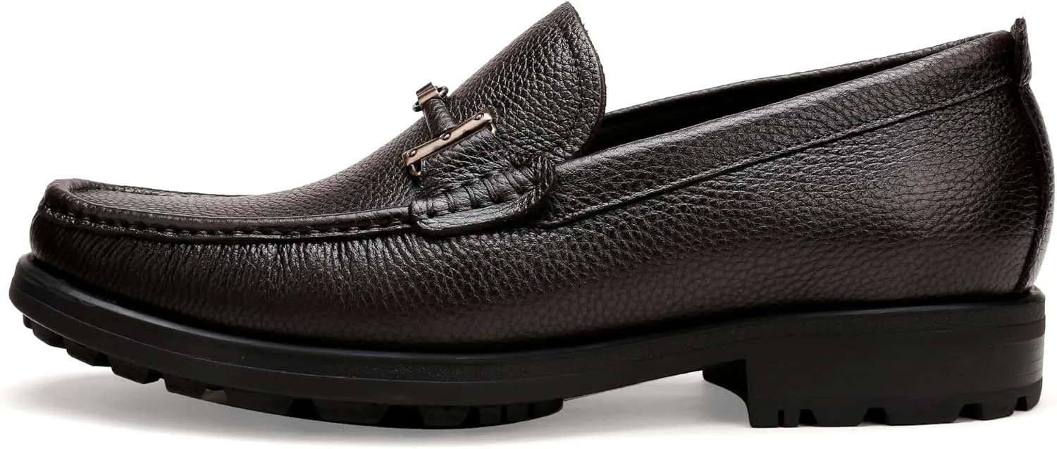 Casual Dress Shoes for Men, Premium Formal Buckle Dress Loafers Business Slip-on Penny Loafer for Mens