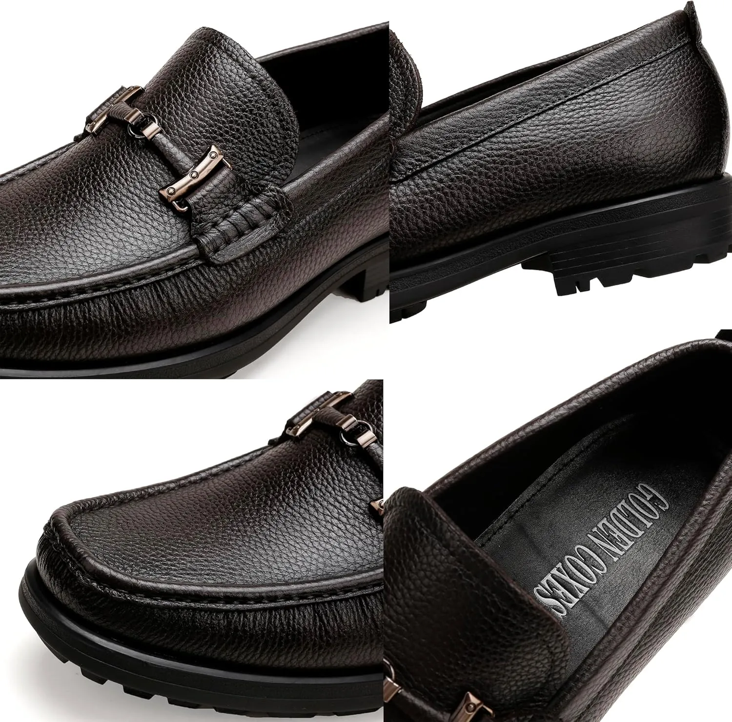 Casual Dress Shoes for Men, Premium Formal Buckle Dress Loafers Business Slip-on Penny Loafer for Mens