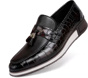Casual Men's Dress Sneakers Shoes, Fashion Business Loafer Classic Leather Dress Shoes for Mens