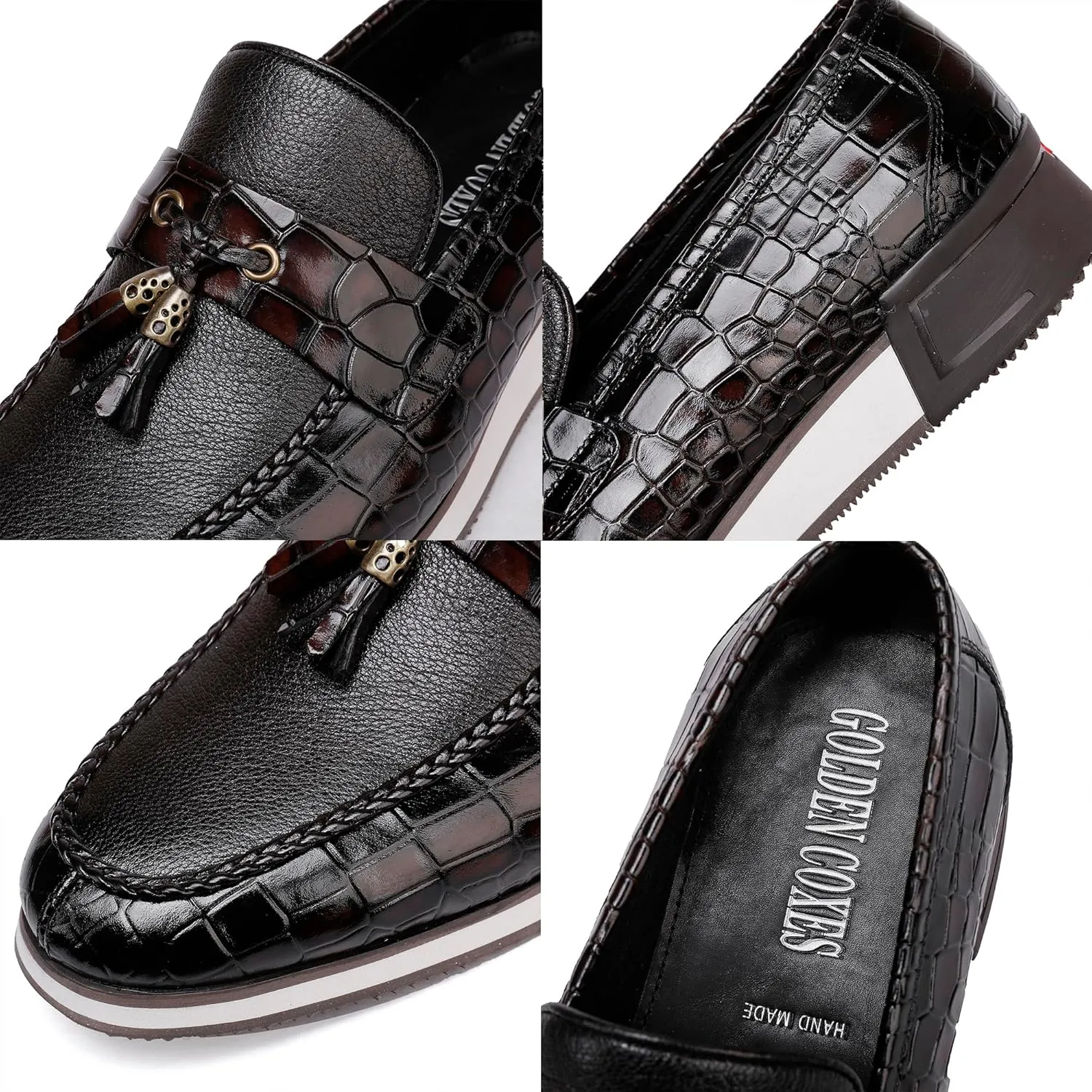 Casual Men's Dress Sneakers Shoes, Fashion Business Loafer Classic Leather Dress Shoes for Mens