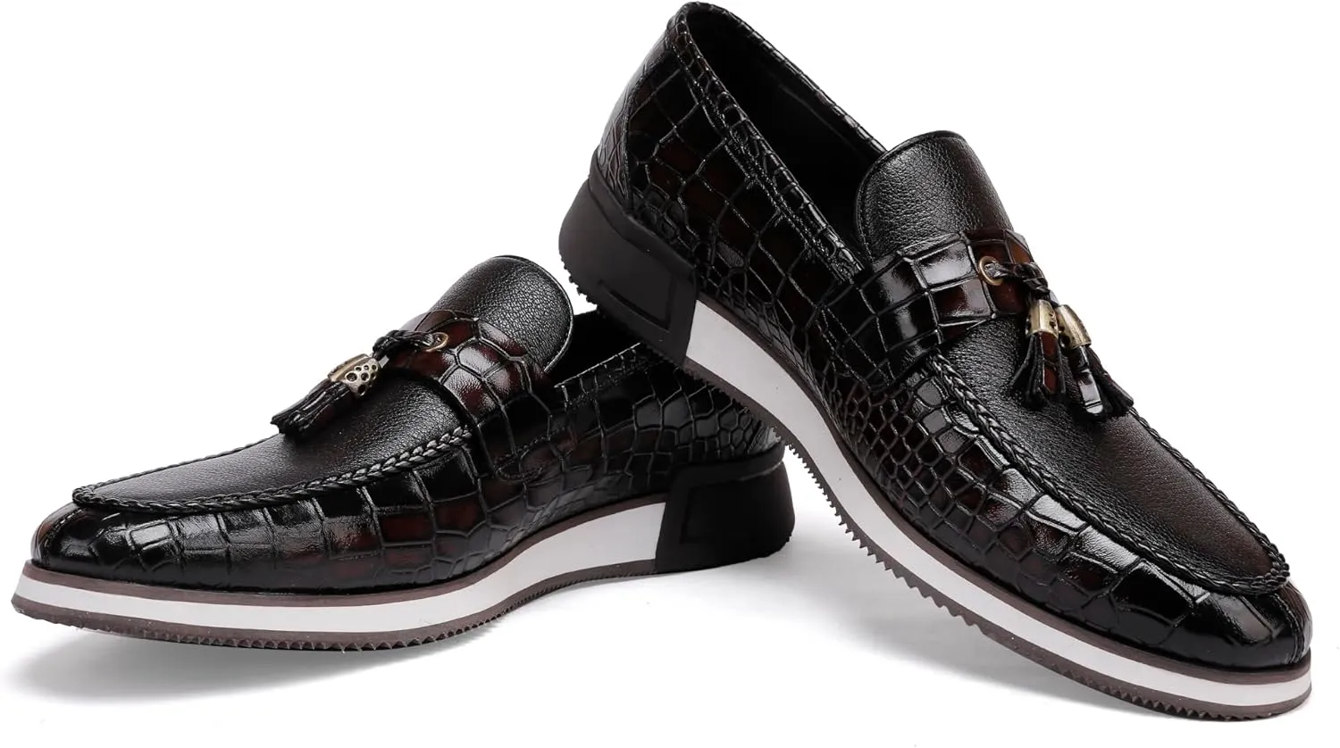 Casual Men's Dress Sneakers Shoes, Fashion Business Loafer Classic Leather Dress Shoes for Mens