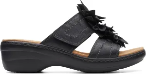 Clarks Women's Merliah Raelyn Slide Sandal, Black Leather, 12