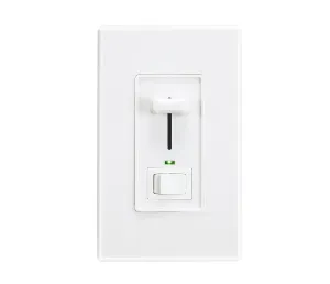 Cloudy Bay in Wall Dimmer Switch with Green Indicator,for LED Light/CFL/Incandescent, Single Pole &3-Way Dimmable Slide,600 Watt max,Cover Plate Included,White,UL Listed