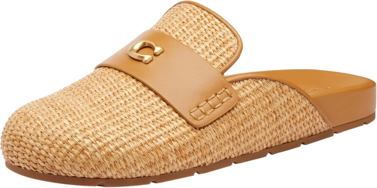 COACH Womens Sculpted C Clogs Natural 10 Medium