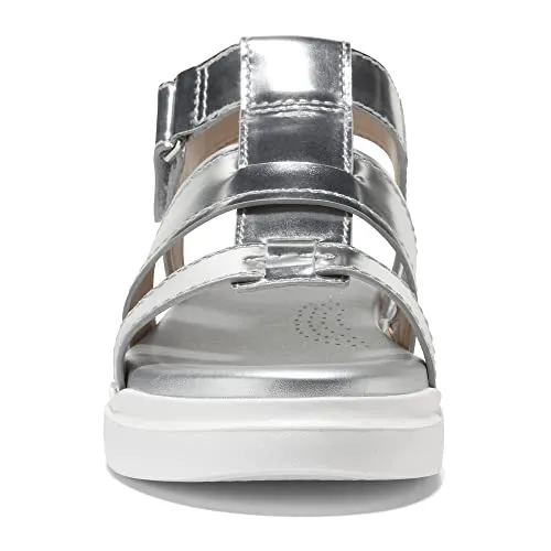 COLE HAAN Women's GRANDPRØ Rally Fisherman Sandal, Silver Specchio, 10
