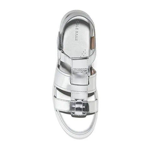 COLE HAAN Women's GRANDPRØ Rally Fisherman Sandal, Silver Specchio, 10