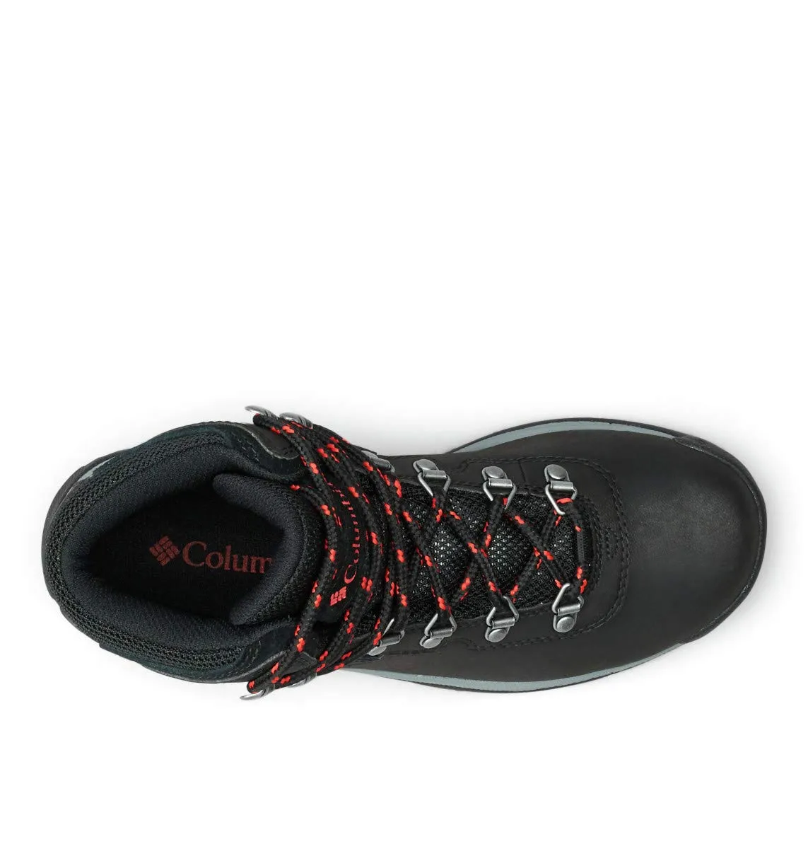 Columbia womens Newton Ridge Plus Waterproof Hiking Boot, Black/Poppy Red, 10 US