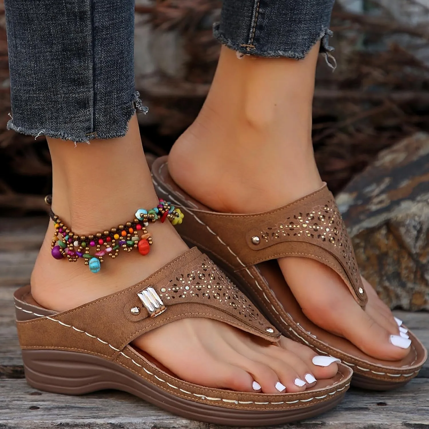 Cool Slippers Female Soft Soled Non Slip Wear Resisting Flat Beach Flops Lady Sandals Womens Leopard Sandals Size 8