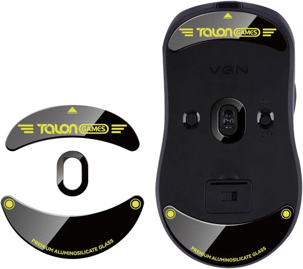 Curved Edges Ultra Strong Glass Mouse Feet Skates Compatible with VGN Dragonfly F1 / F1 Pro / F1 Pro Max / F1 MOBA Gaming Mouse Feet Replacement, Super Smooth Glide Fast and Durable Sole