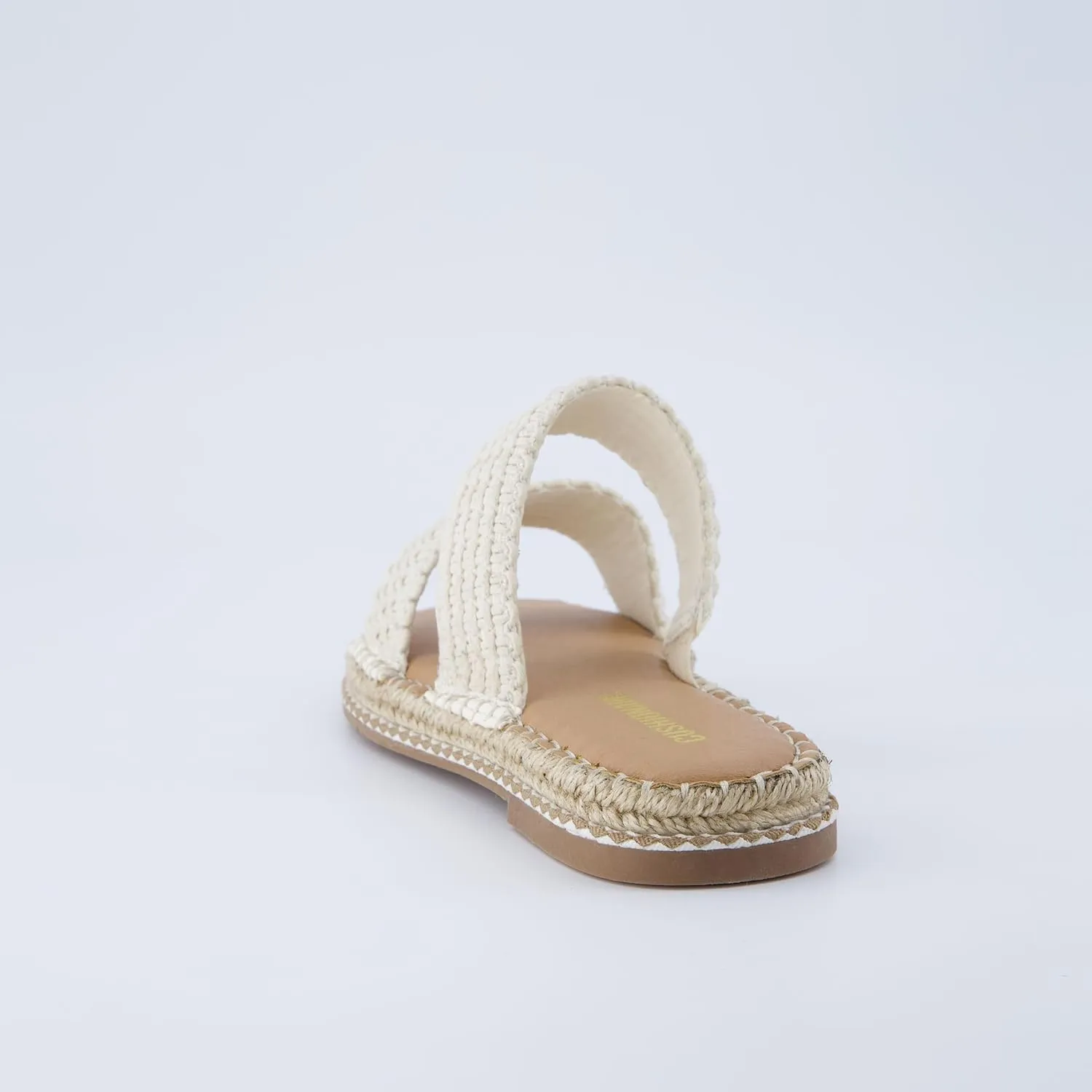 CUSHIONAIRE Bhendi Women’s Espadrille Slide Sandal – Faux Leather Double Strap with Jute-Wrapped Sole & Cushioned Footbed