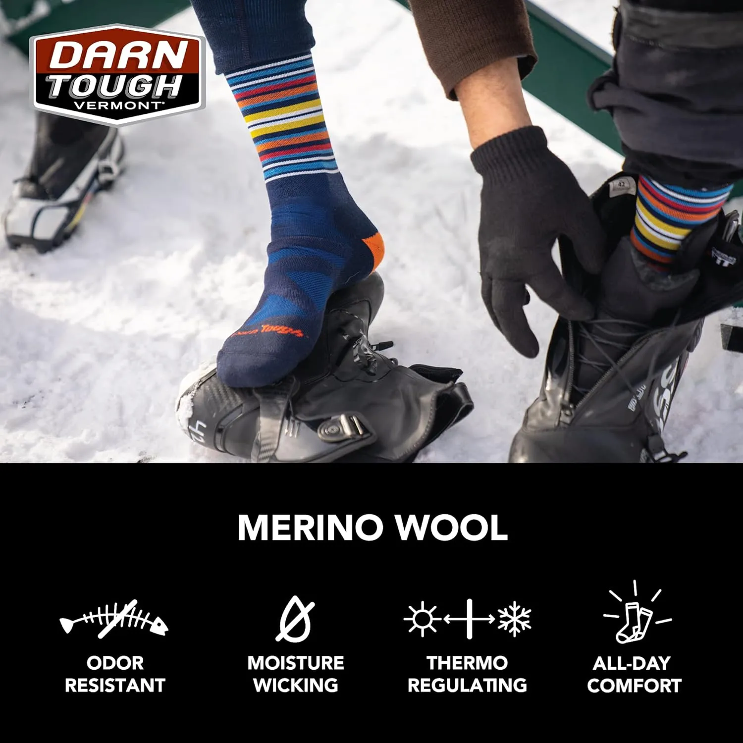 Darn Tough Men's Oslo Nordic Boot Lightweight with Cushion Snow Sock (Style 8034) -