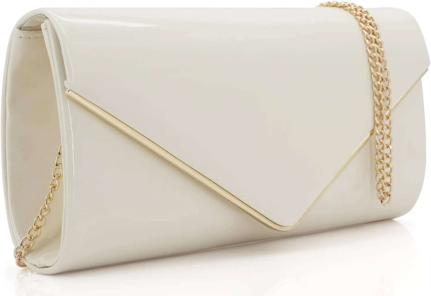 Dexmay Patent Leather Envelope Clutch Purse Shiny Candy Foldover Clutch Evening Bag for Women