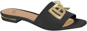 Didiray Designer Slide Sandals, Luxury Metal Logo, Casual Comfort Flats, Available in Brown, Black, White