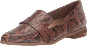 Dr. Scholl's Shoes Womens Faxon Too Slip-On Casual Dress Loafer Brown Snake Print 8.5 M