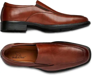 Drake & Wolf Mens Loafers Shoes - Mens Dress Shoes - Classic Manmade Microfiber Leather Loafers for Men Casual Dress Shoes - Comfortable Slip On Dress Shoes for Men - Formal Shoes