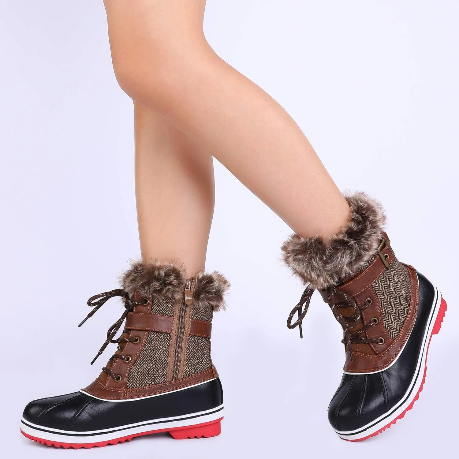 DREAM PAIRS Women's Mid Calf WaterProof Winter Snow Boots