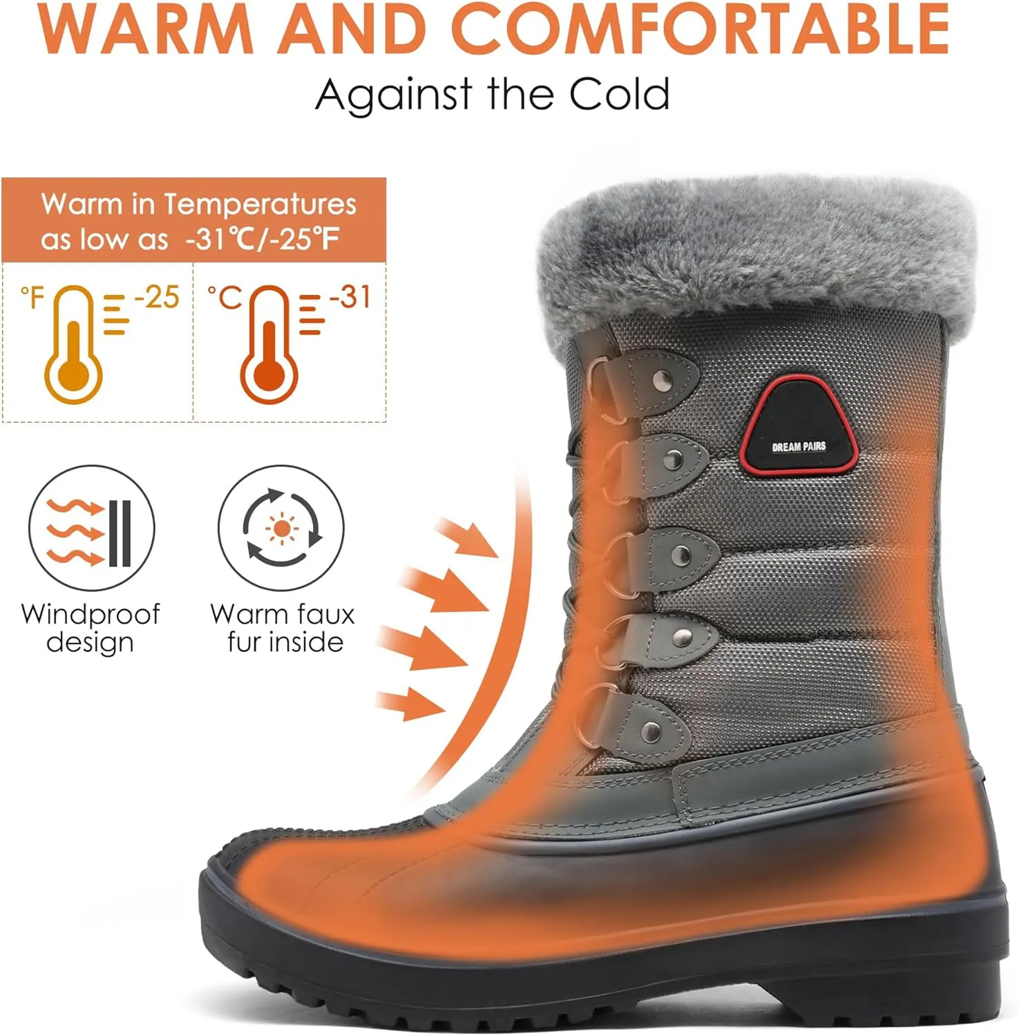 DREAM PAIRS Women's Snow Boots
