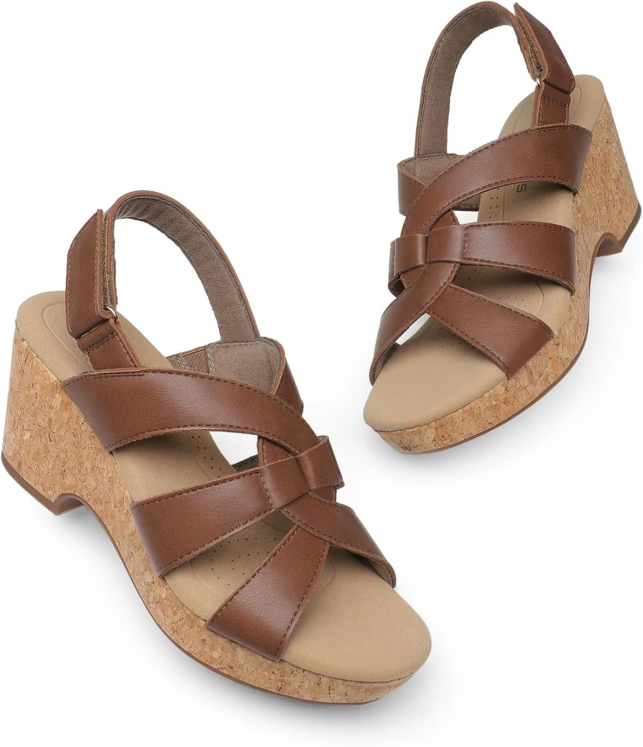 DREAM PAIRS Women's Wedge Sandals Comfortable Open Toe Platform Casual Dressy Cork Summer Dress Shoes