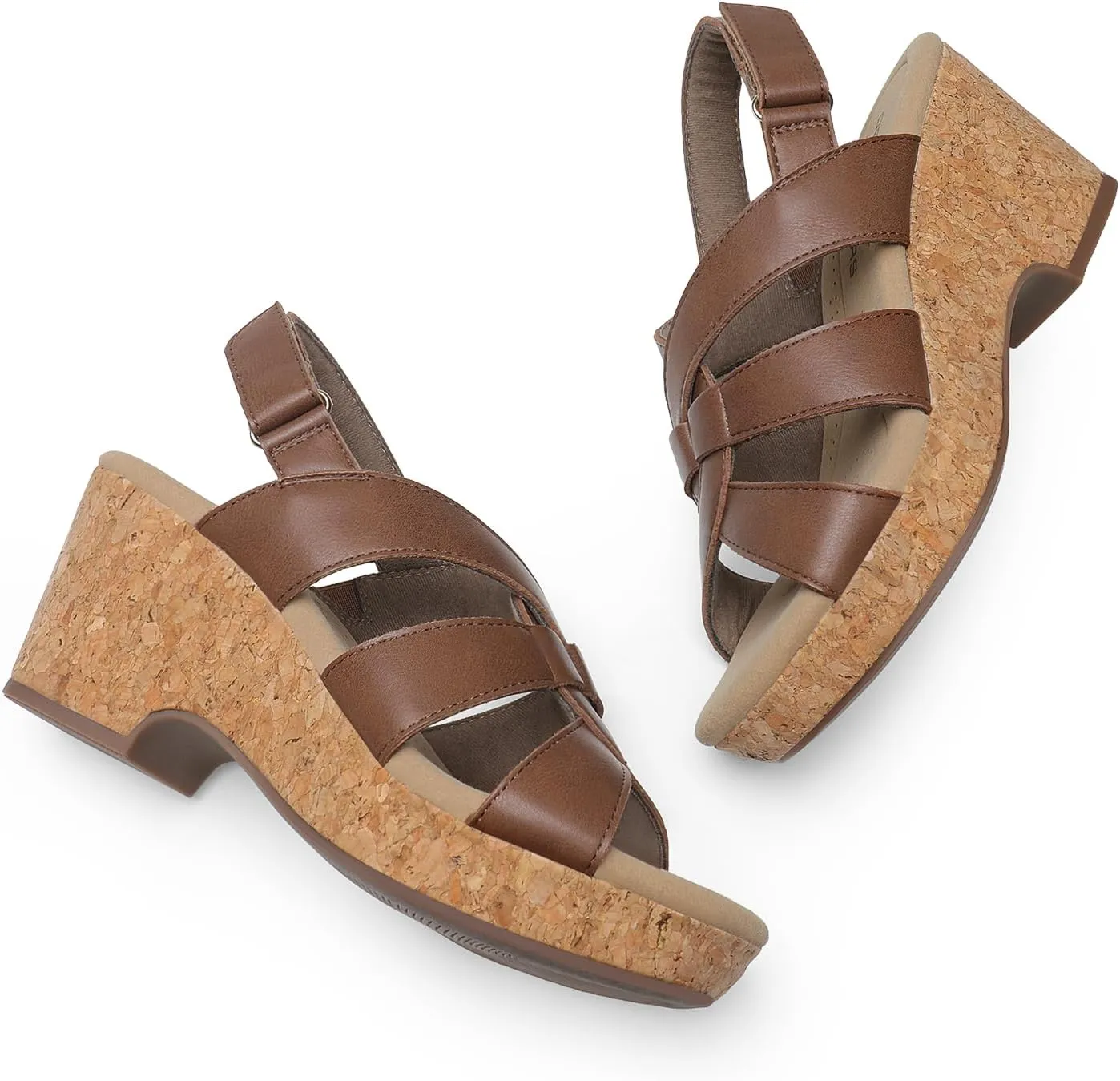 DREAM PAIRS Women's Wedge Sandals Comfortable Open Toe Platform Casual Dressy Cork Summer Dress Shoes