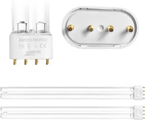 Earthtec 2Pcs 55 Watts Light Bulb Lamp Replacement 2G11 Base-4 Pin Fits for Aqua Medic Helix Max 55, Jebo, Oase Bitron 55 Clarifier, Bitron 110 Clarifier, Jebao pu55, cw55, SUNSUN 55W