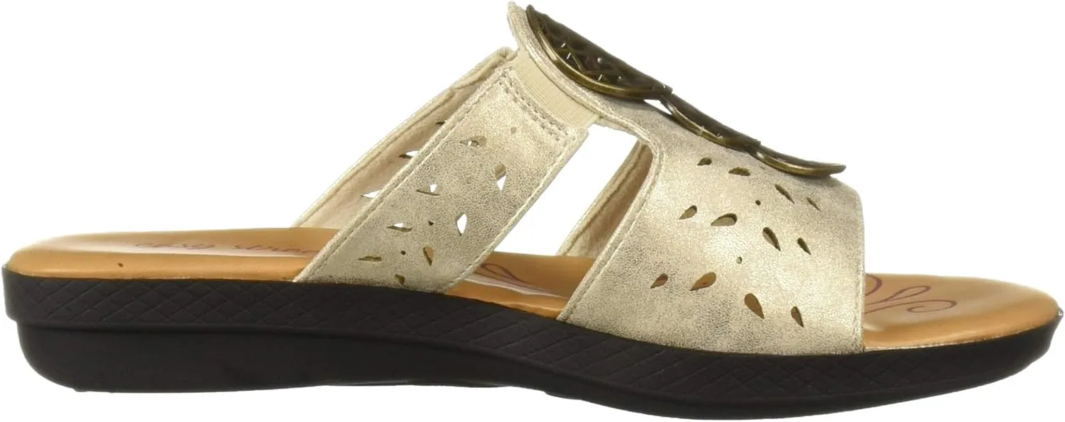 Easy Street Women's June Sandal with Ornament and Cutouts Slide