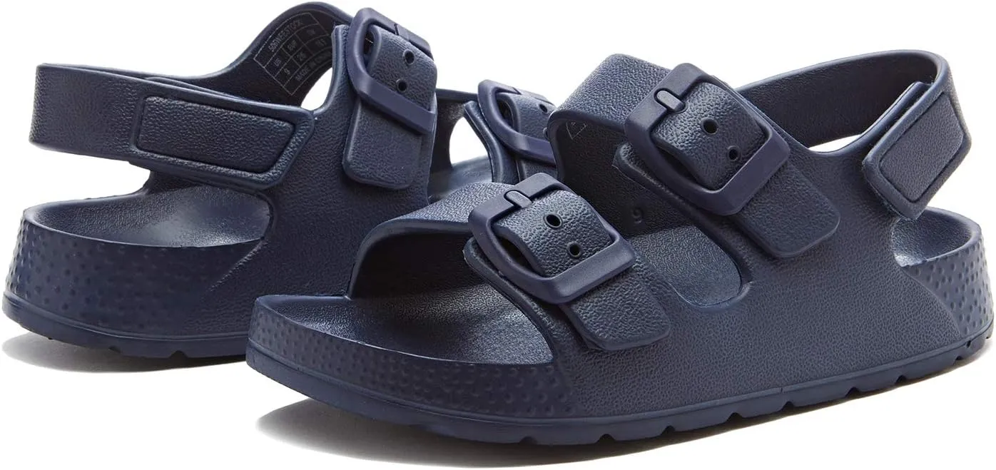 EasyStar Boys and Girls Lightweight Dual-Adjustable Sandal Buckles With Hook and Loop Heel Closure