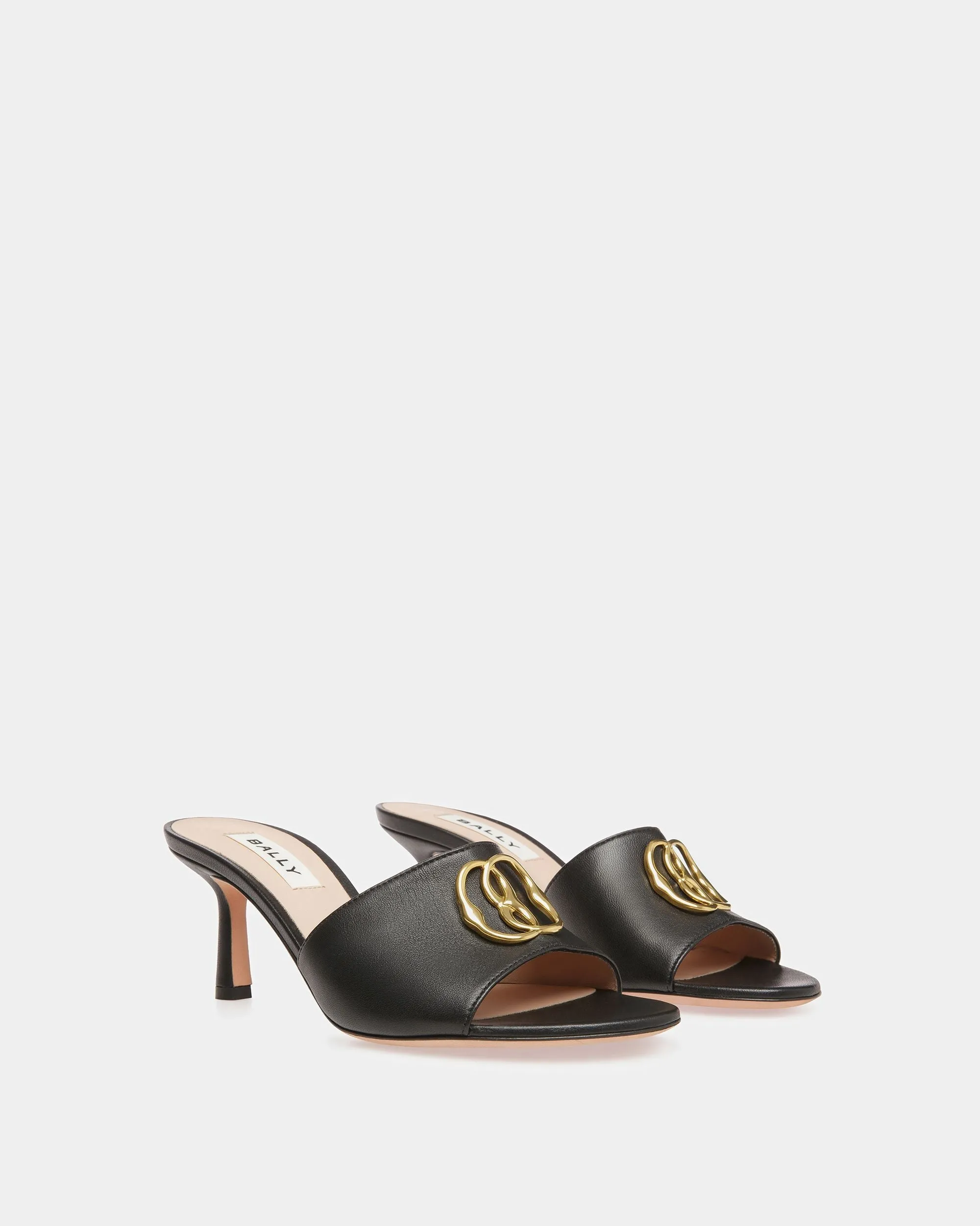 Emblem Sandals In Black Leather