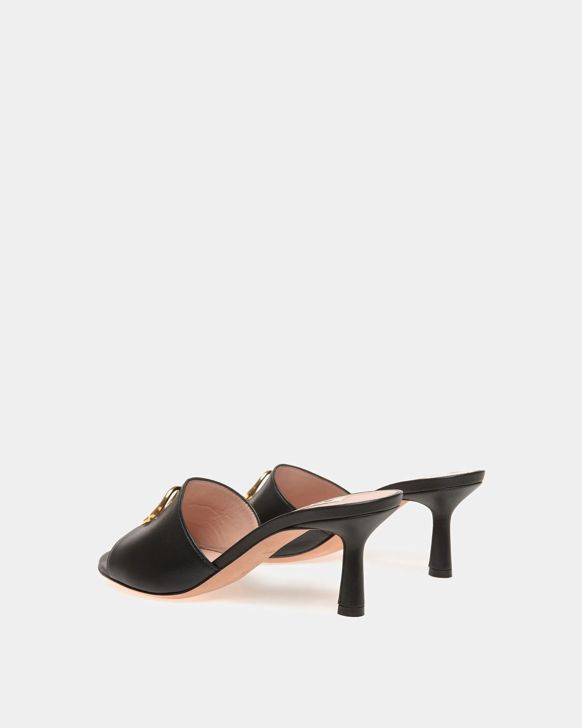 Emblem Sandals In Black Leather