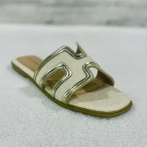 EMPRESS-24 Flat Sandal - GOLD COMB sale
